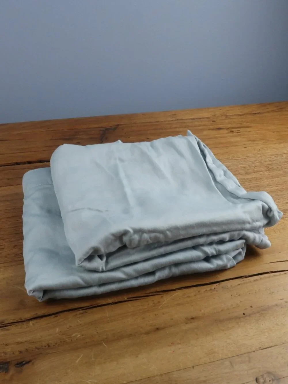 CITY FURNITURE REST & RENEW BLUE ORGANIC COTTON KING SHAM SET 2 PIECES